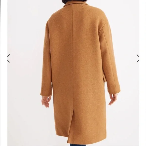 Madewell Hayden Camel Coat Notched Lapels Single-Breasted Size M